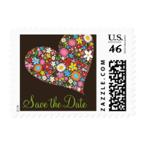 fatfatin Spring Flowers Heart Save The Date Stamps