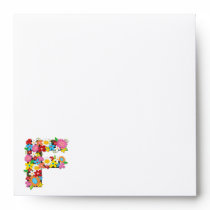 fatfatin Spring Flowers Monogram Alphabet Envelope
