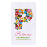 fatfatin Spring Flowers "P" Monogram Profile Card Business Card Templates