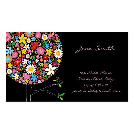 fatfatin Spring Flowers Pop Tree Businesscard Business Card (front side)