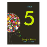 fatfatin Spring Flowers Pop Tree Table Number Card postcards