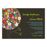 fatfatin Spring Flowers Pop Tree Wedding Invite invitations