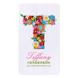 fatfatin Spring Flowers "T" Monogram Profile Card Business Card Template