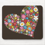 fatfatin Spring Flowers Valentine Heart Mousepad