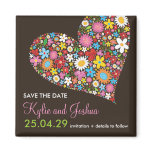 fatfatin Spring Flowers Valentine Heart Save The D magnets