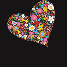 fatfatin Spring Flowers Valentine Heart T-shirt shirt