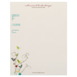 fatfatin Summer Bird &amp; Swirls Business Letterhead