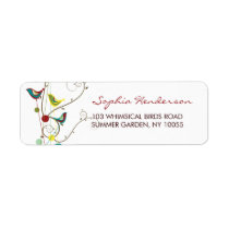 fatfatin Summer Birds And Swirls Address  Labels
