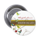 fatfatin Summer Birds And Swirls Wedding Button buttons