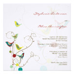 fatfatin Summer Birds And Swirls Wedding Invite invitations