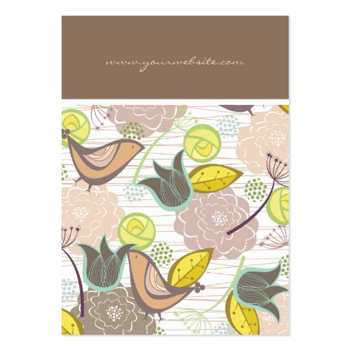 fatfatin Sweet Birds & Floral Garden Profile Card Business Cards (back side)