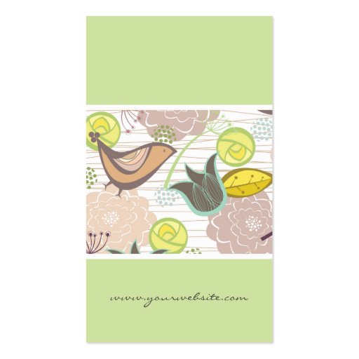 fatfatin Sweet Birds & Floral Garden Profile Card Business Card (back side)