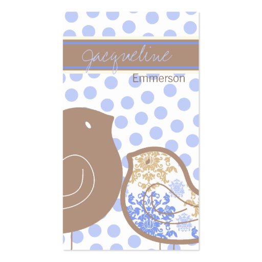 fatfatin Sweet Blue Damask Chicks Profile Card Business Card Templates (front side)