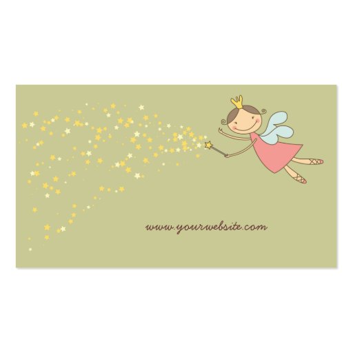 fatfatin Sweet Fairy and Stars Profile Card Business Cards (back side)