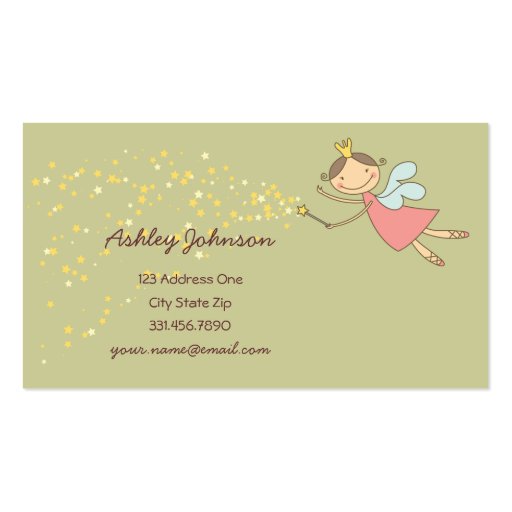 fatfatin Sweet Fairy and Stars Profile Card Business Cards