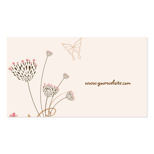 fatfatin Sweet Heart & Butterfly Swirls Business Card Templates (back side)