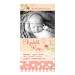 fatfatin Sweet Pink Blooms Baby Announcement Picture Card