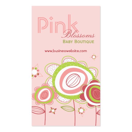 fatfatin Sweet Pink Blossoms Profile Card Business Card Template (front side)