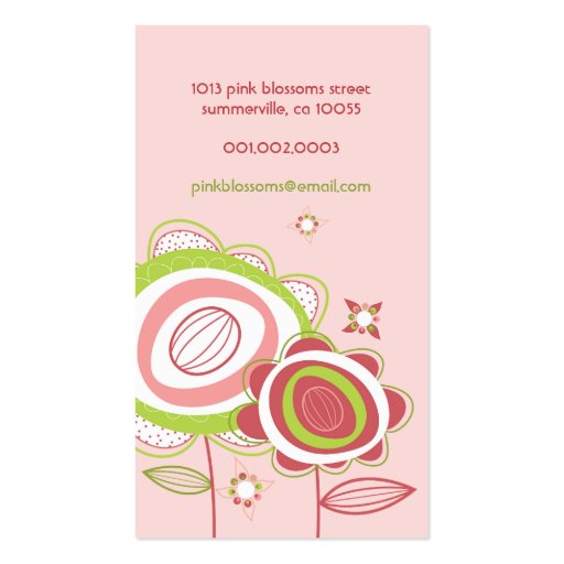 fatfatin Sweet Pink Blossoms Profile Card Business Card Template (back side)