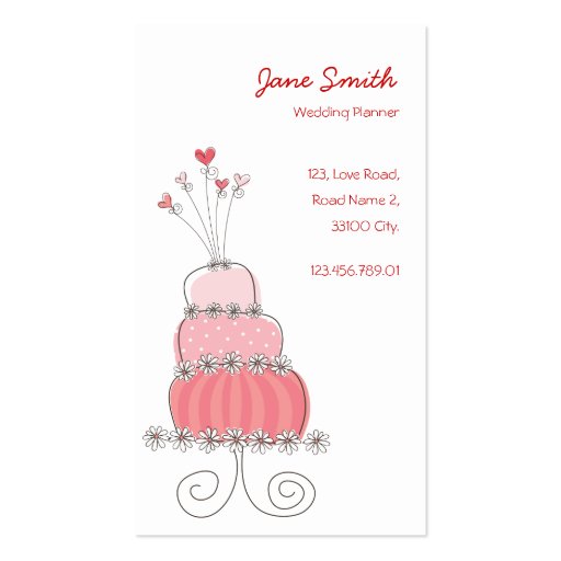 fatfatin Sweet Pink Wedding Cake Profile Card Business Card (front side)