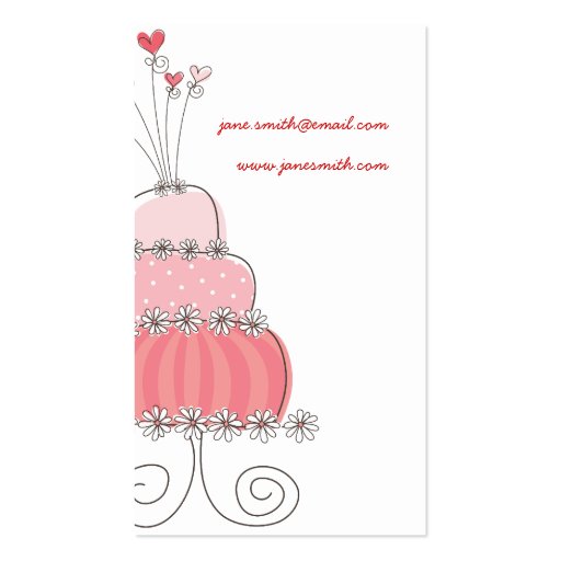 fatfatin Sweet Pink Wedding Cake Profile Card Business Card (back side)