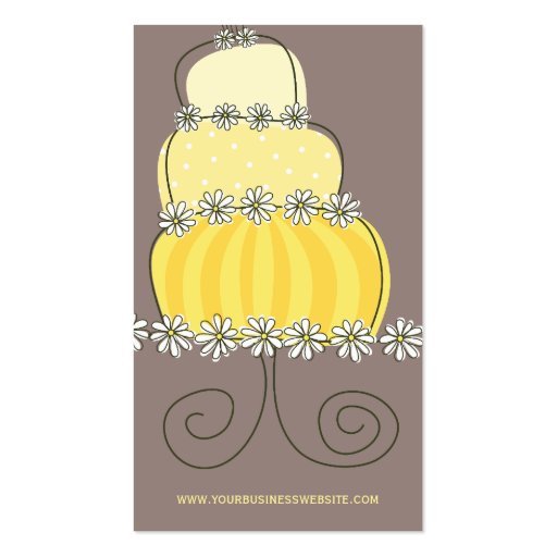 fatfatin Sweet Yellow Wedding Cake Profile Card Business Card Template (back side)