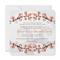 fatfatin Tropical Flower Fusion Swirls Wedding Custom Invites