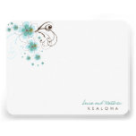 fatfatin Tropical Hibiscus Blue (R) Thank You Card Invitation