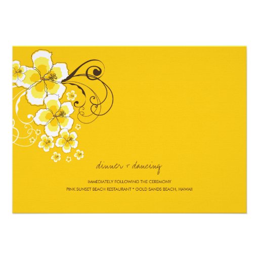 fatfatin Tropical Hibiscus Yellow Wedding Invite