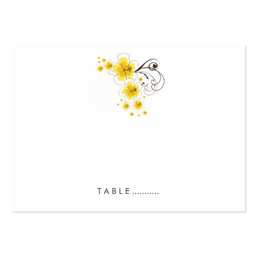 fatfatin Tropical Hibiscus Yellow Wedding Place Ca Business Cards