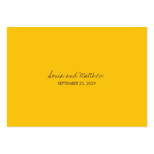 fatfatin Tropical Hibiscus Yellow Wedding Place Ca Business Cards (back side)