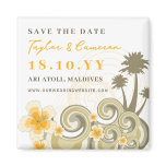 fatfatin Tropical Waves Hibiscus Save The Date Fridge Magnets