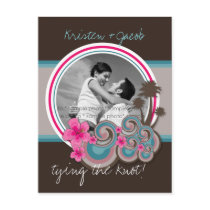 fatfatin Tropical Waves Hibiscus Save The Date Postcards