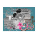 fatfatin Tropical Waves Hibiscus Save The Date postcards