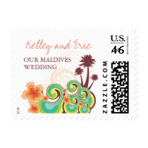 fatfatin Tropical Waves Hibiscus Wedding Stamps