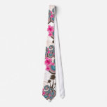 fatfatin Tropical Waves Pink Hibiscus Custom Tie