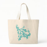 fatfatin Turquoise Floral Peacock Custom Bag