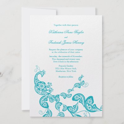 fatfatin Turquoise Paisley Peacock Wedding Invite by fatfatin blue knot