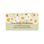 fatfatin White Daisies Ladybug Address Labels labels