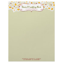 fatfatin White Daisies & Ladybugs Letterhead