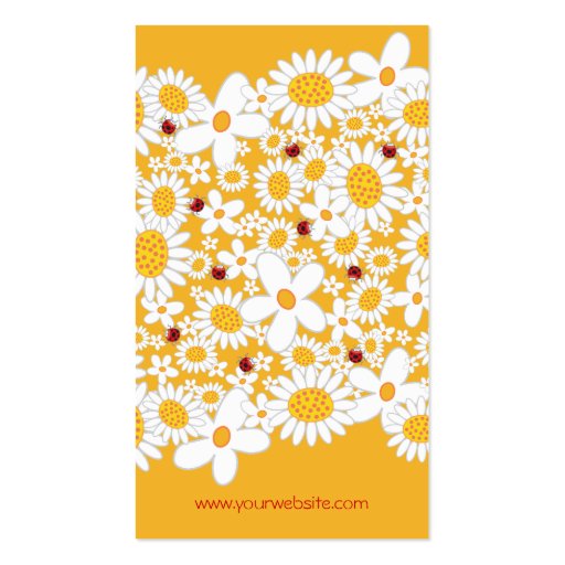 fatfatin White Daisies & Ladybugs Profile Card Business Card (back side)