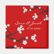 fatfatin White Sakuras Save The Date Magnet