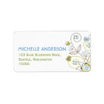 fatfatin Wild Sweet Blue Blooms Address Labels