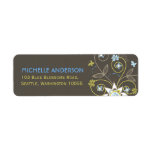 fatfatin Wild Sweet Blue Blooms Address Labels labels