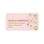 fatfatin Wild Sweet Pink Blooms Address Labels labels