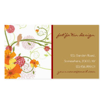 fatfatin Yellow Hibiscus Swirls Swallows Profile Business Card Template