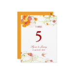 fatfatin Yellow Hibiscus Swirls Table Number Card postcards
