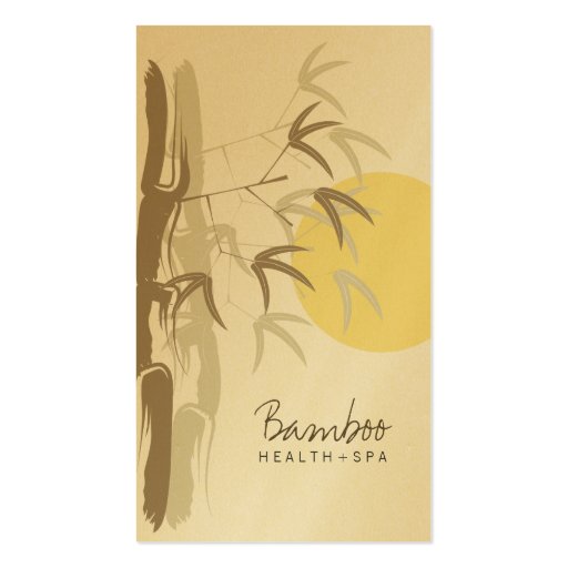 fatfatin Yellow Sunrise Bamboo Zen Profile Card Business Card (front side)