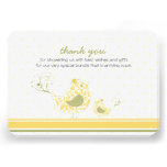 fatfatin Yellow Swirly Mom & Baby Bird Thank You Personalized Invitation
