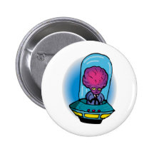 Father Alien in Space Ship Button
